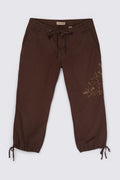 Y2K I.E. Embroidered Lowrise Drawstring Capris