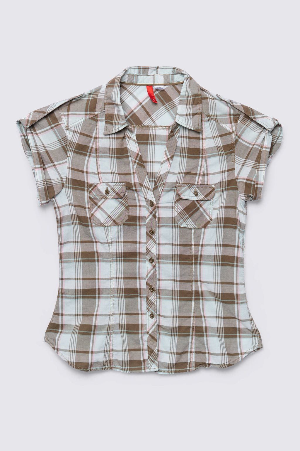 00s H&M Plaid Cotton Buttondown Top