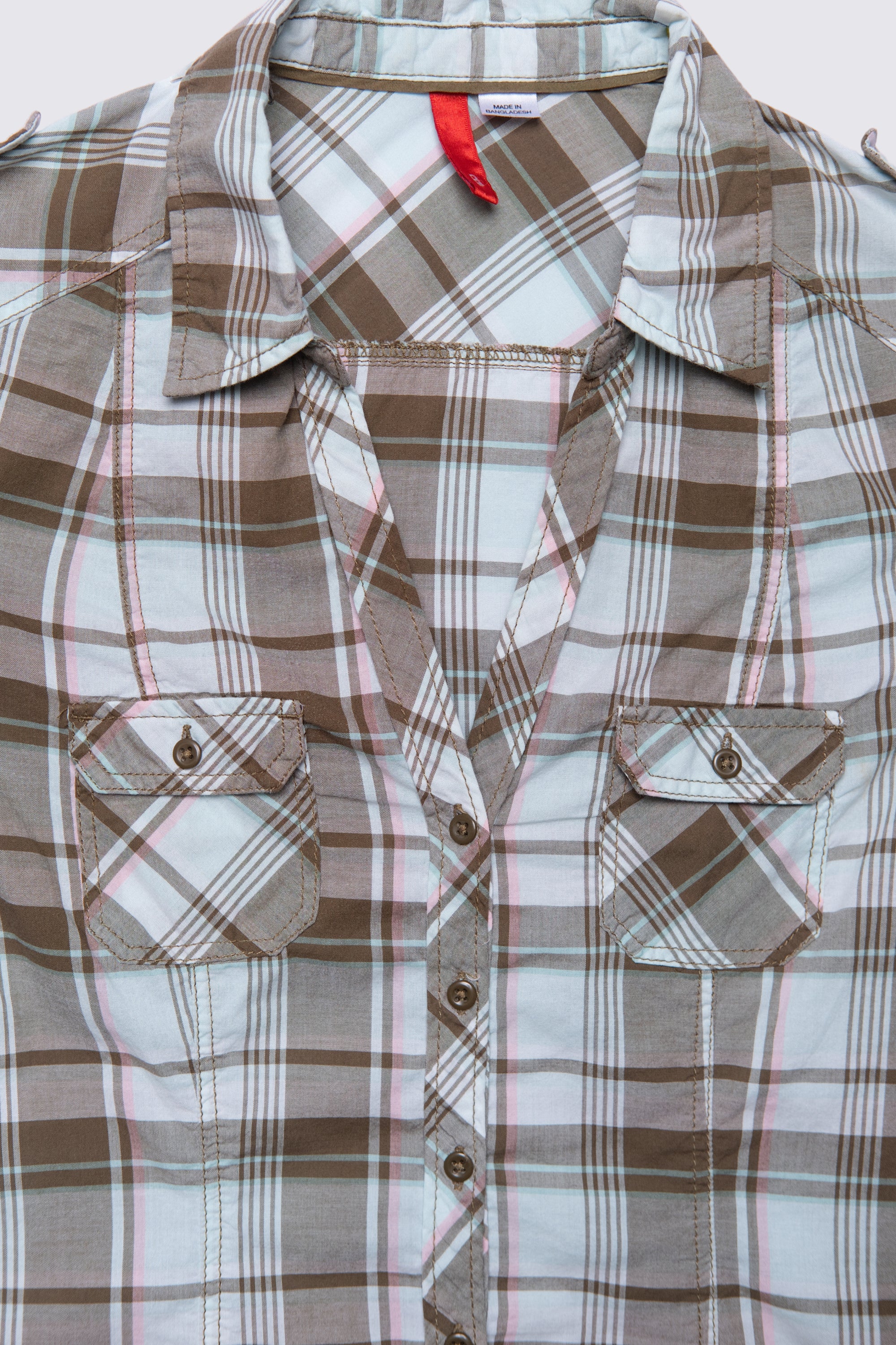 00s H&M Plaid Cotton Buttondown Top