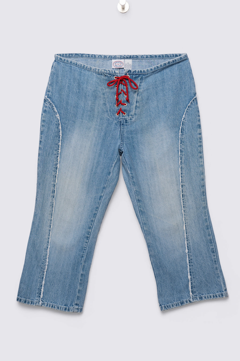 90s Carolina Blues Laceup Denim Capris