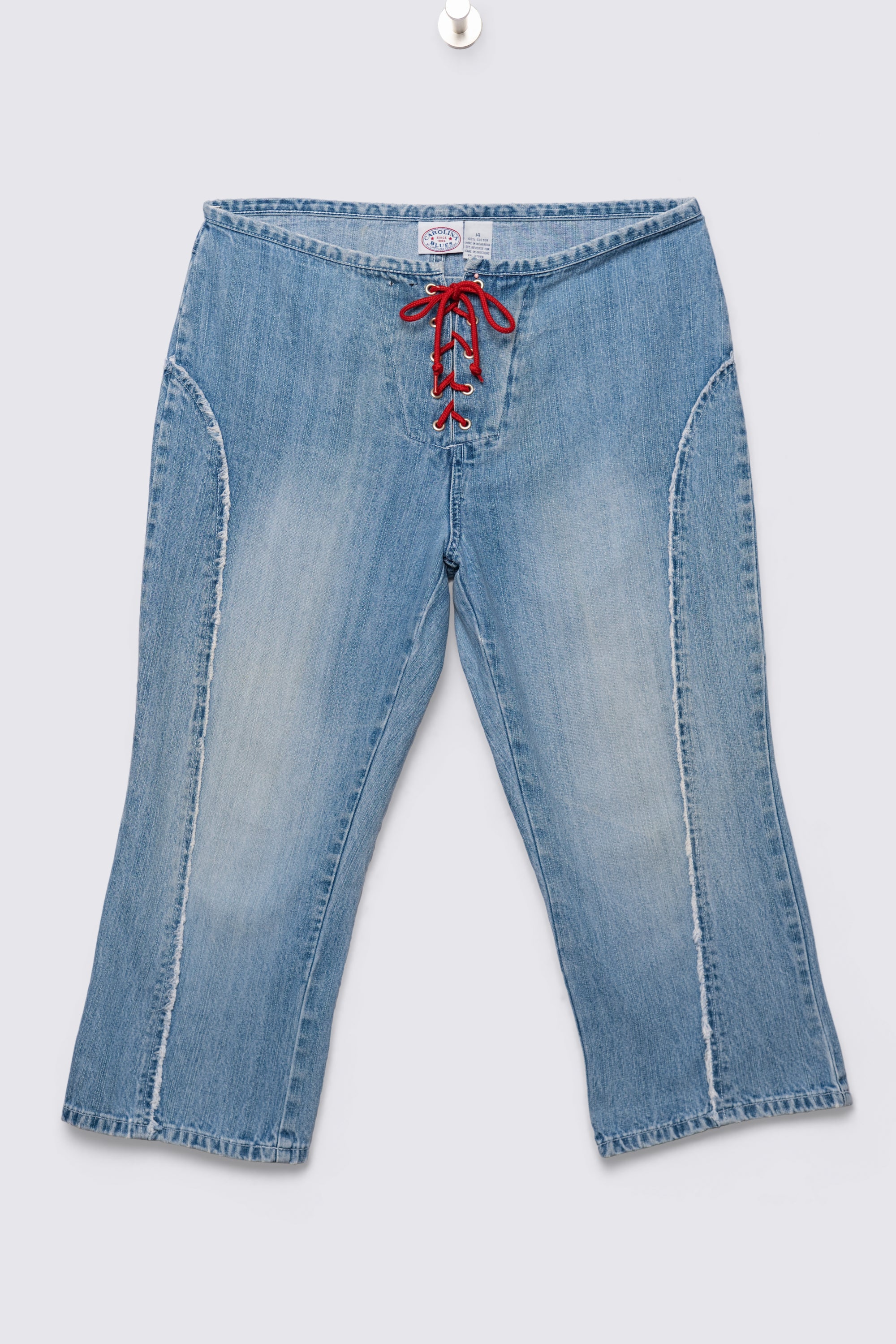 90s Carolina Blues Laceup Denim Capris