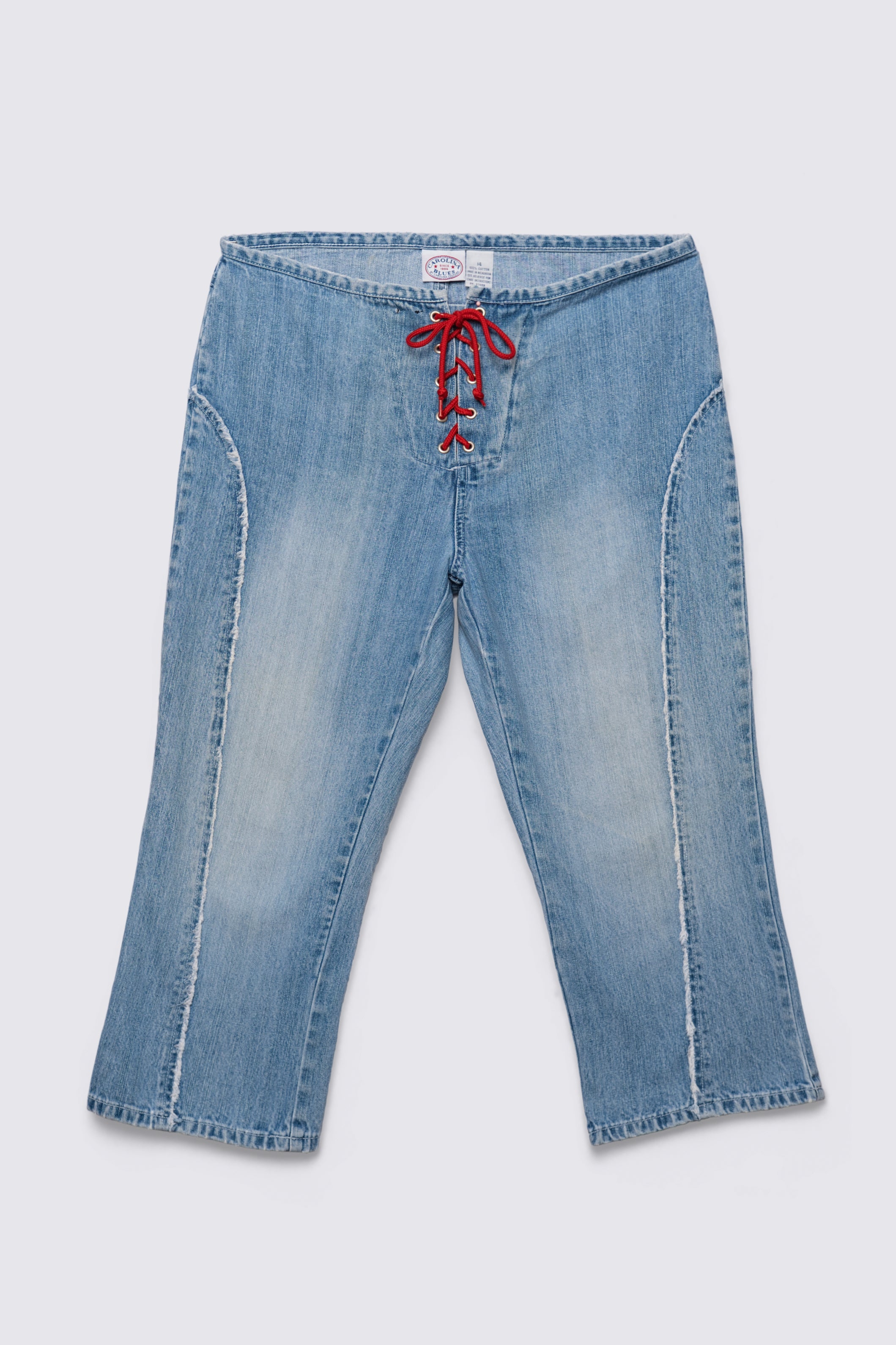 90s Carolina Blues Laceup Denim Capris