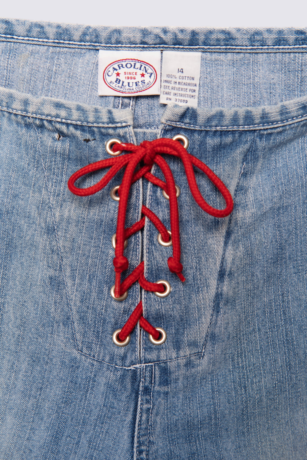 90s Carolina Blues Laceup Denim Capris
