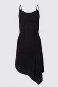 Y2K Asymmetric Studded Hem Slip Dress