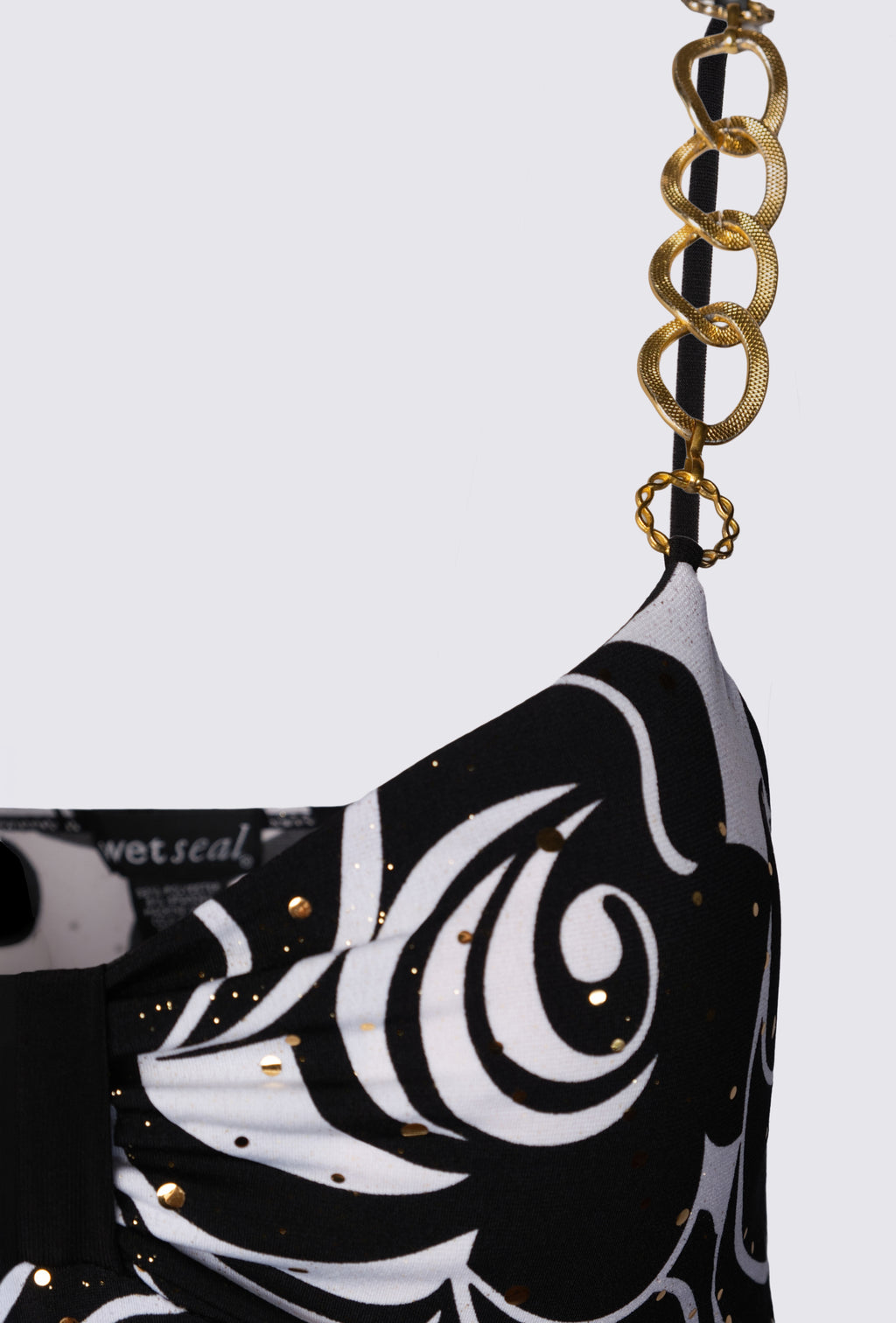 Y2K Wet Seal Chain Strap Bubble Mini Dress