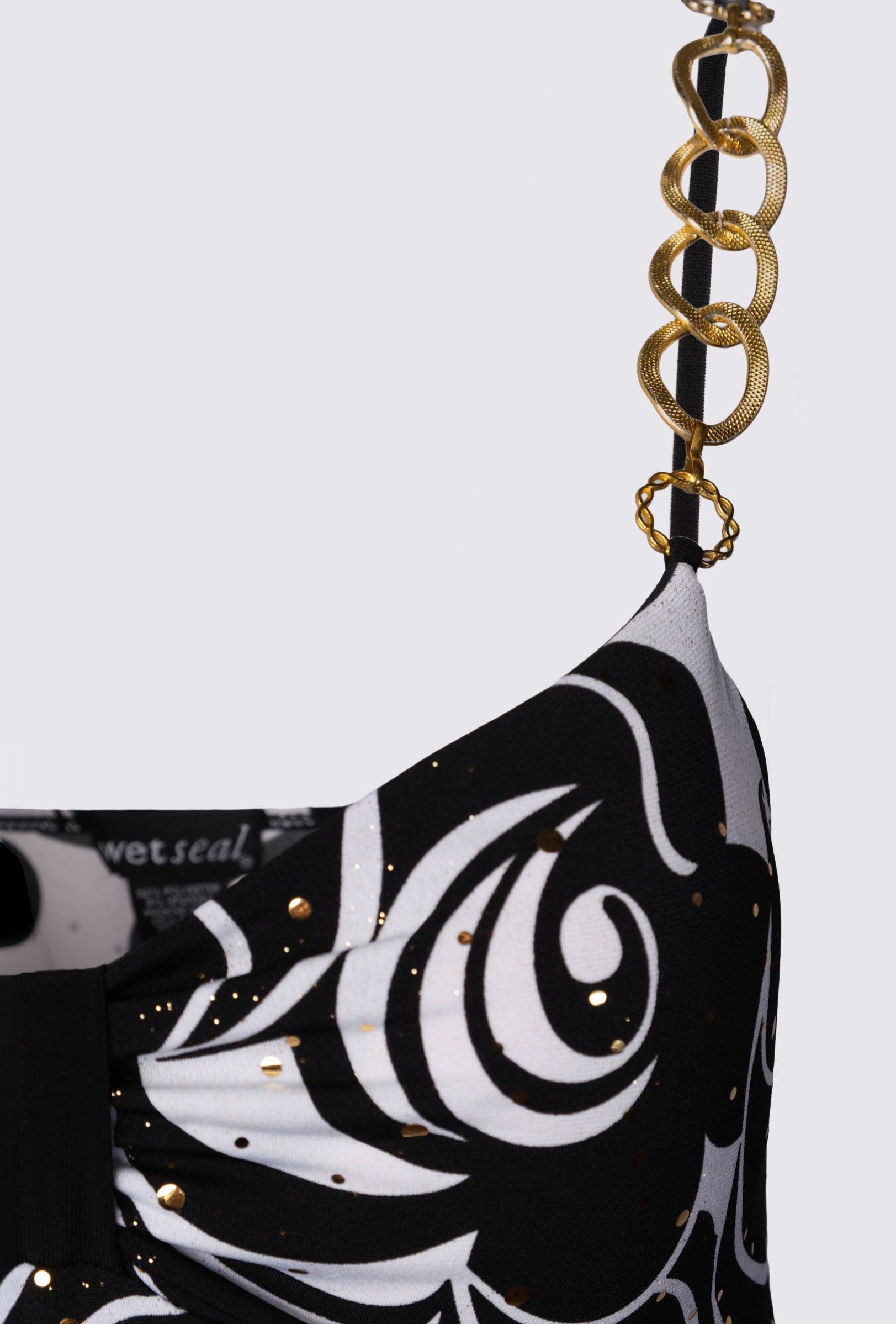 Y2K Wet Seal Chain Strap Bubble Mini Dress