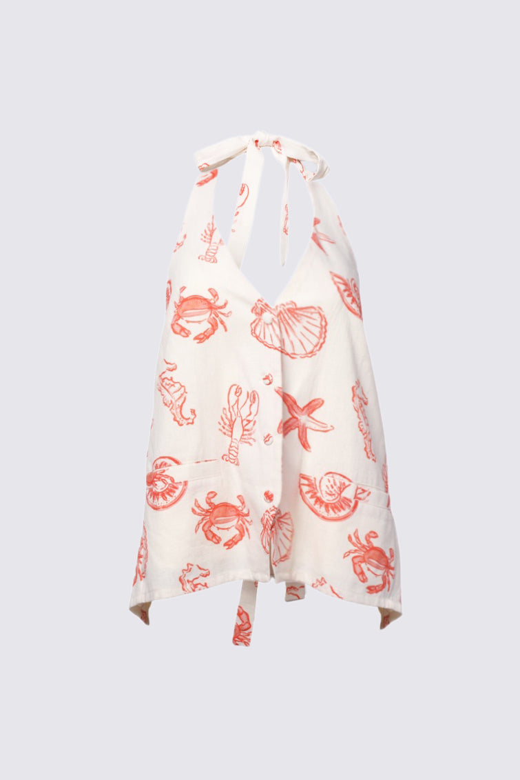 Coastline Cotton Halter Vest