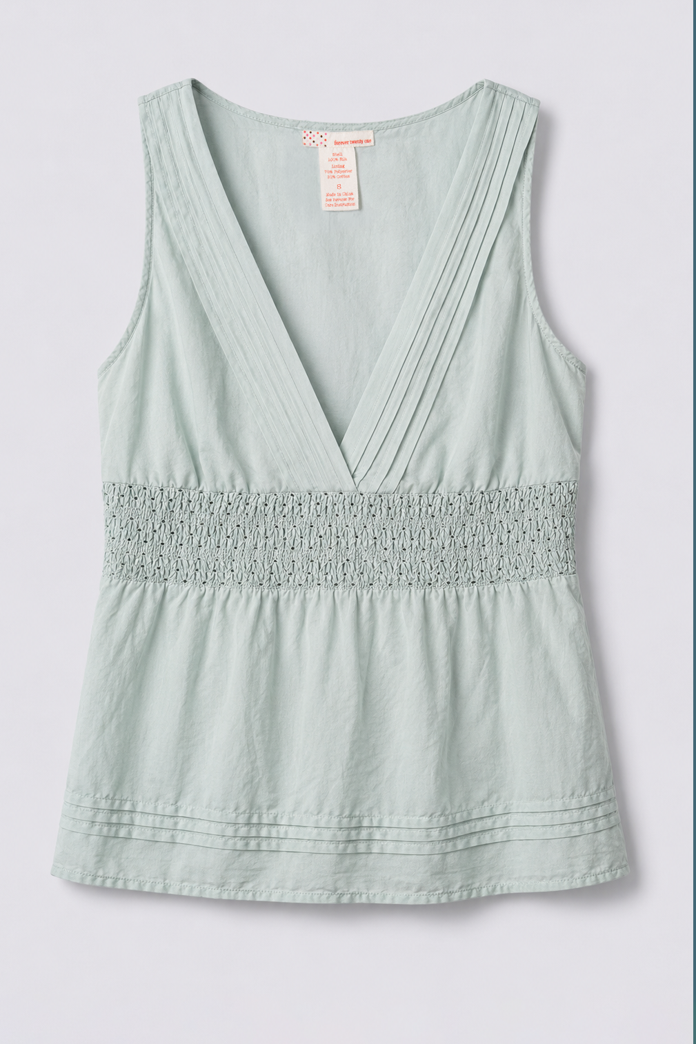 Y2K F21 Silk Pintuck Babydoll Top
