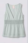 Y2K F21 Silk Pintuck Babydoll Top
