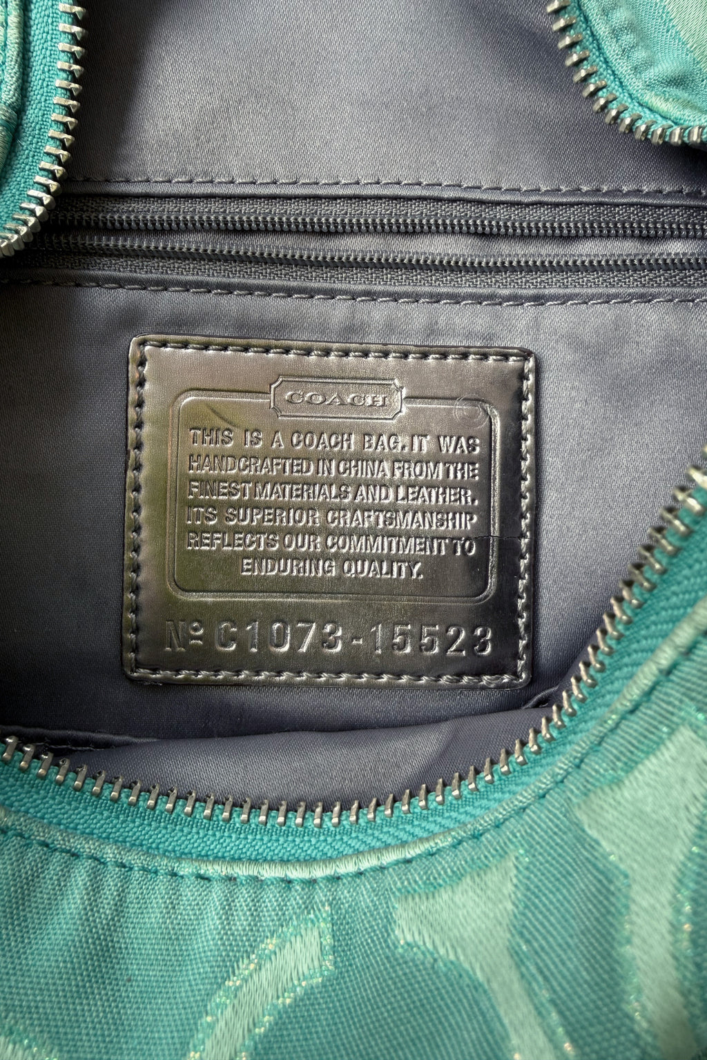 2010 Coach Poppy Signature Sateen Glam Hobo Tote