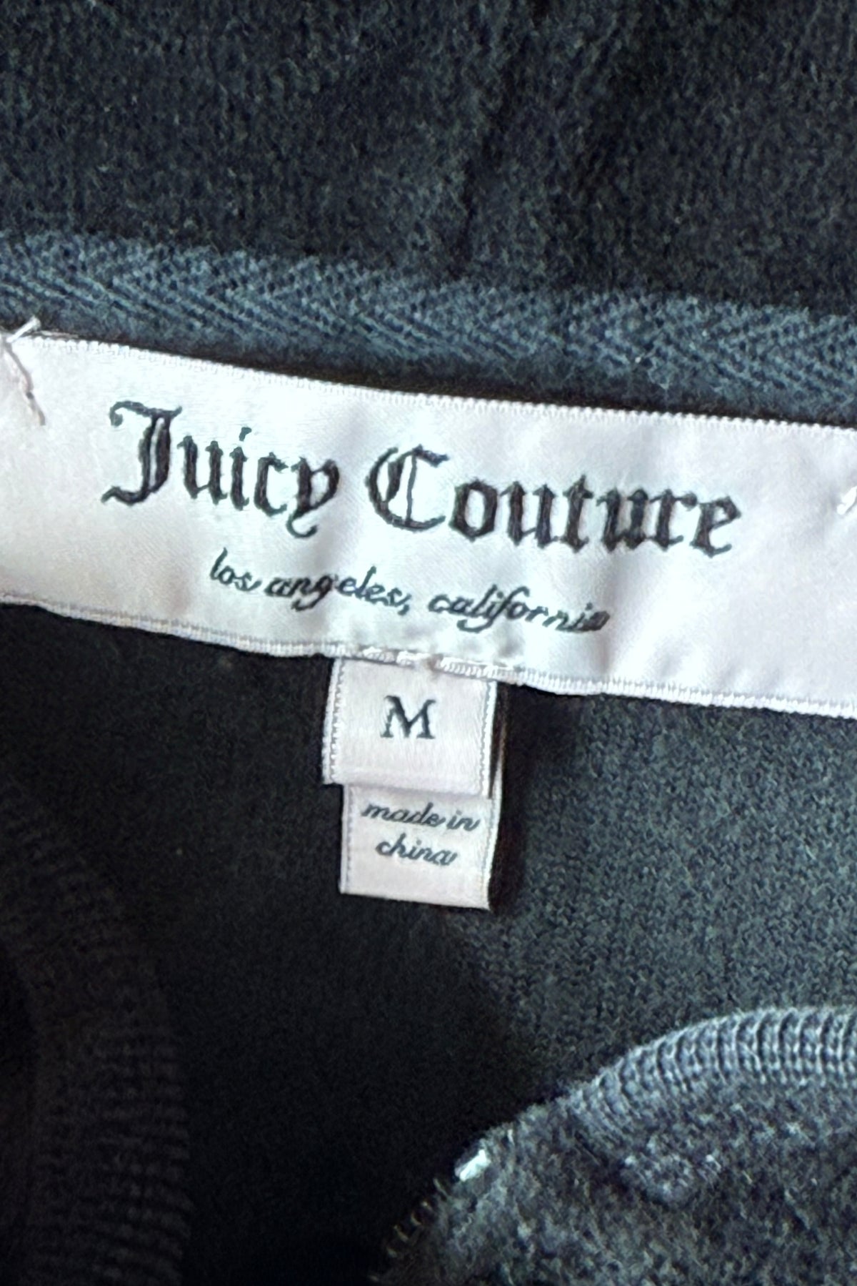Juicy Couture Rhinestone Crest Velour Zip Hoodie