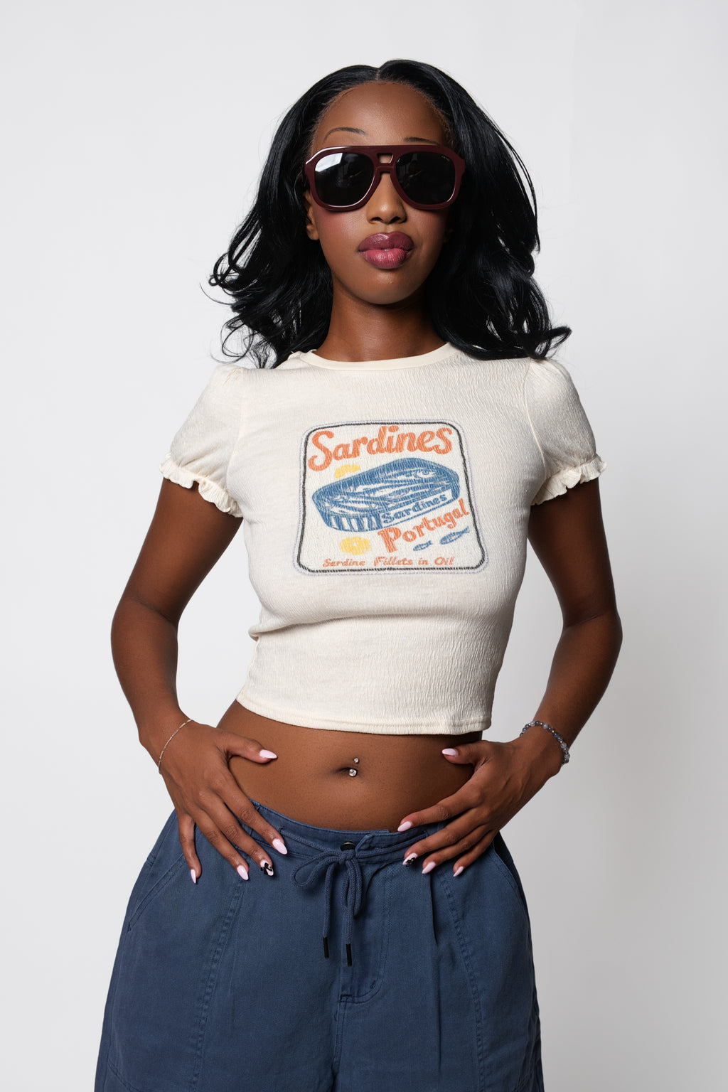 Portugal Sardines Puff Sleeve Baby Tee