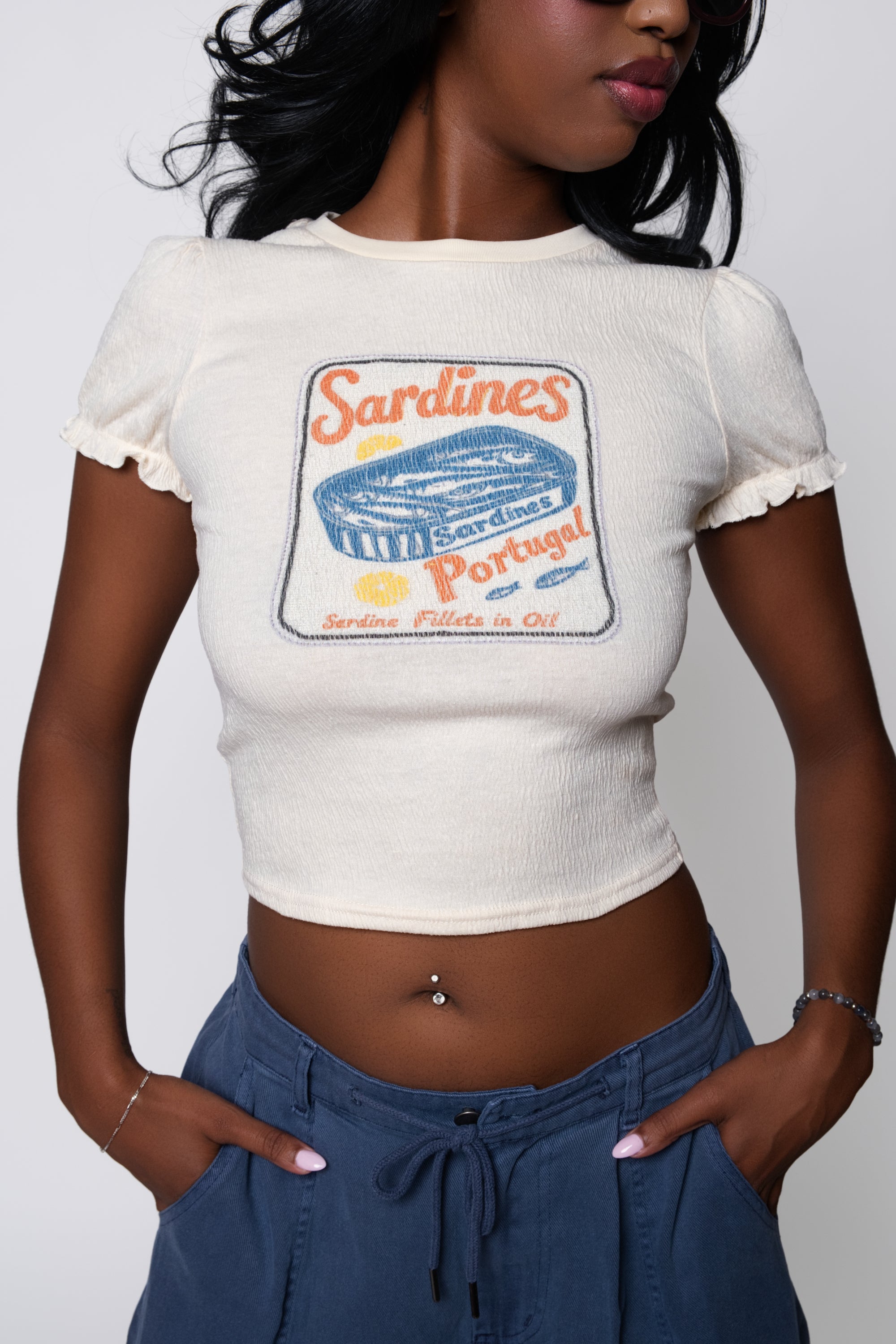 Portugal Sardines Puff Sleeve Baby Tee