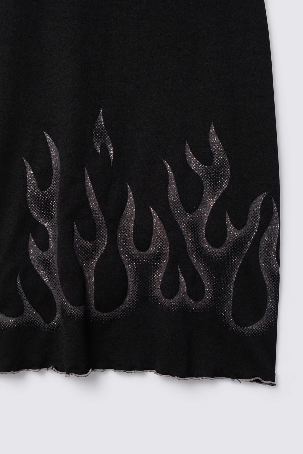 90s One Shoulder Glitter Flame Dress