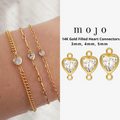 CZ 14k Gold Filled Heart Connector