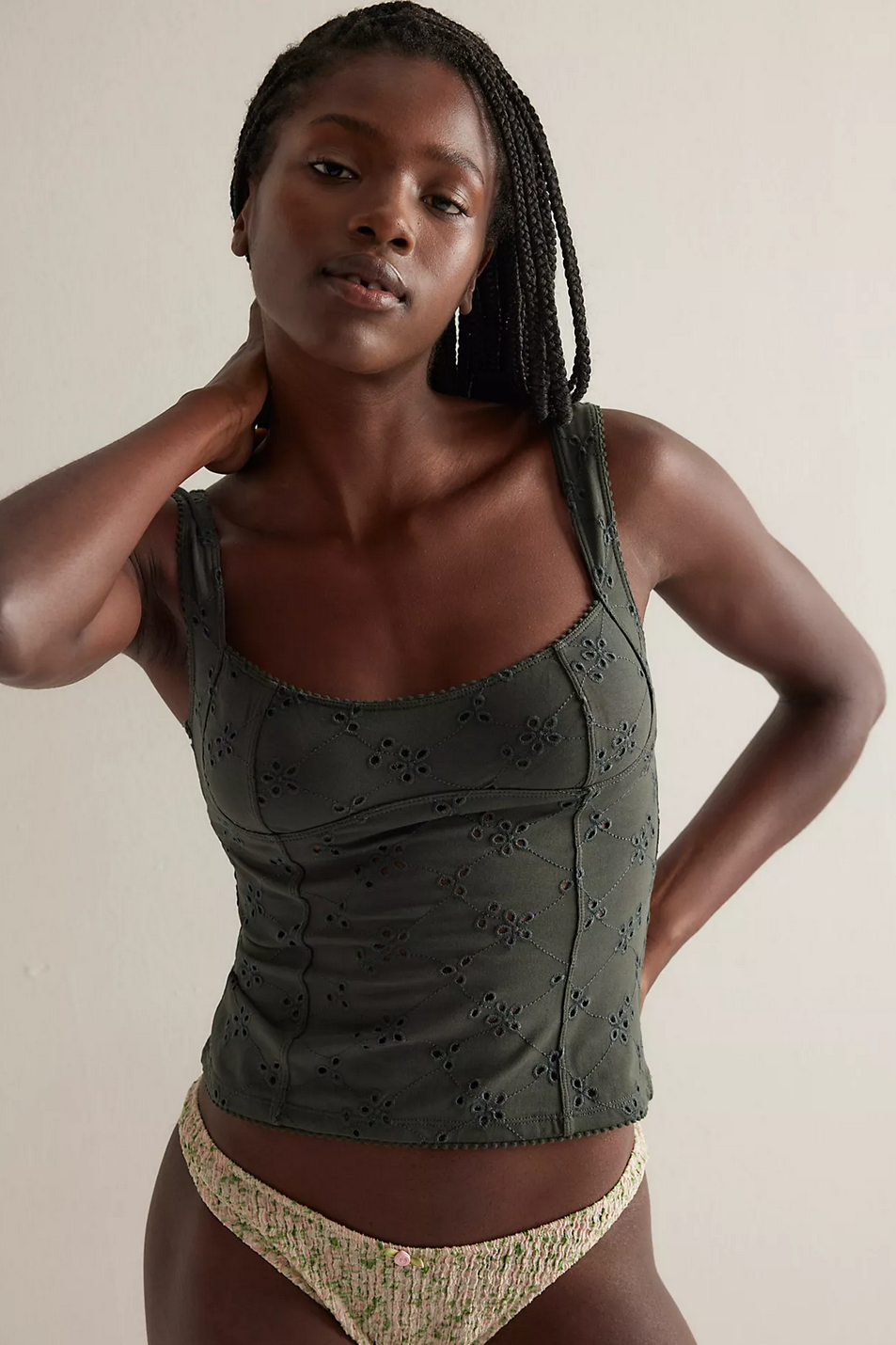 Free People Full Bloom Cotton Eyelet Cami