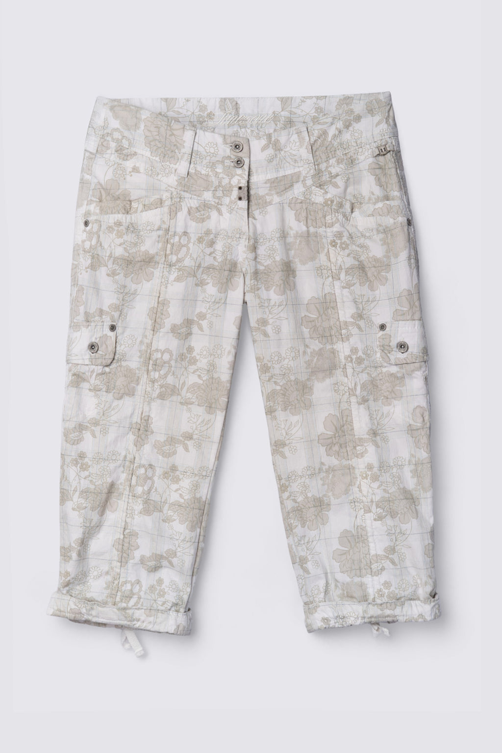 Y2K Timezone Lowrise Floral Plaid Capris