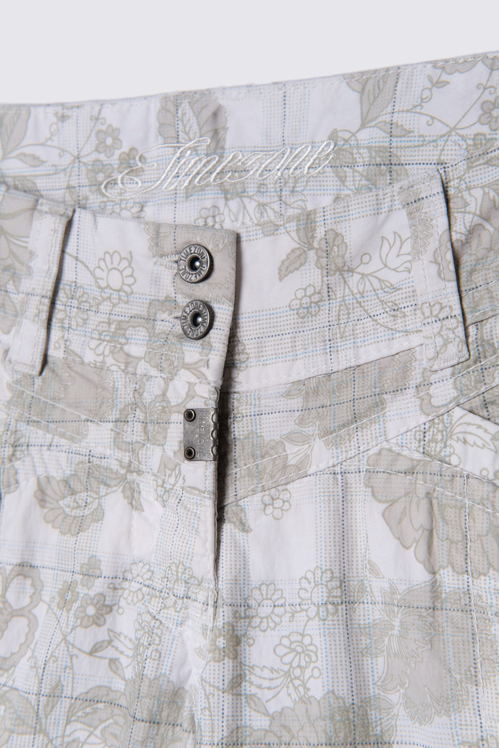 Y2K Timezone Lowrise Floral Plaid Capris