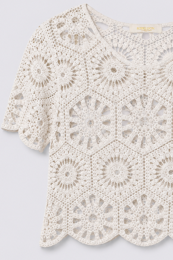 2000s Rebellion Cotton Crochet Top
