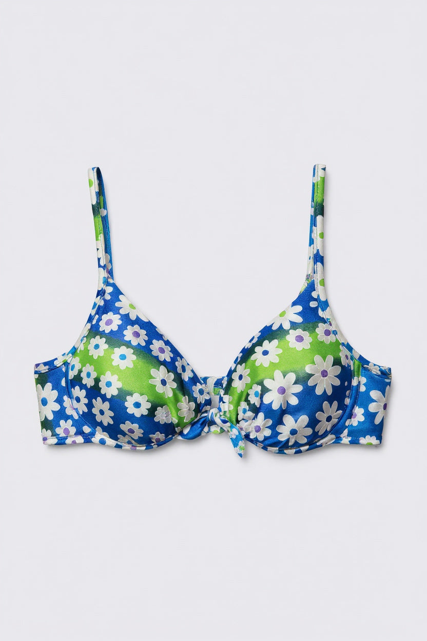Y2K Deadstock California Waves Push-up Bikini Top