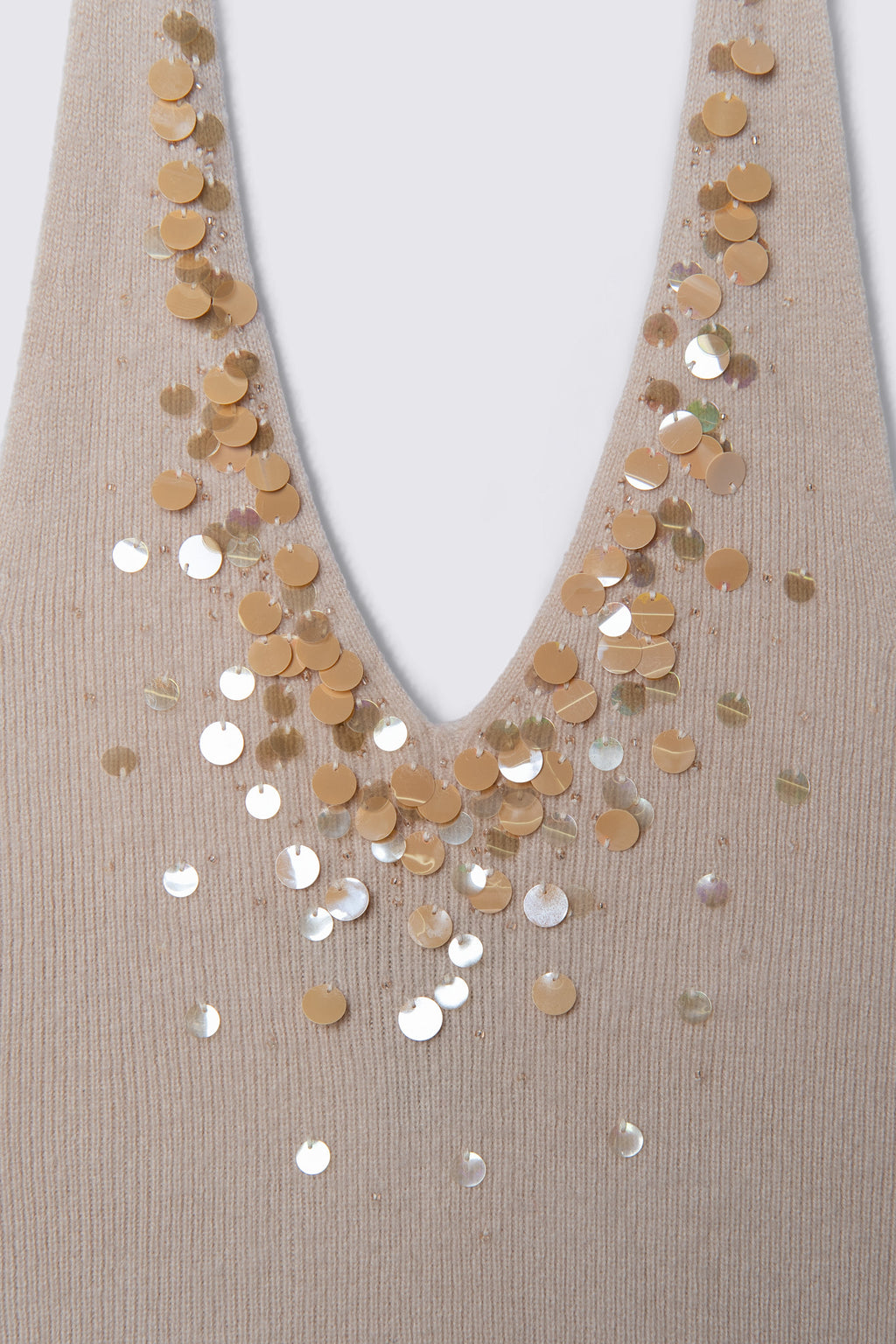Y2K Express Beaded Cashmere Halter Top