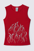 90s Deadstock Glitter Flames Top