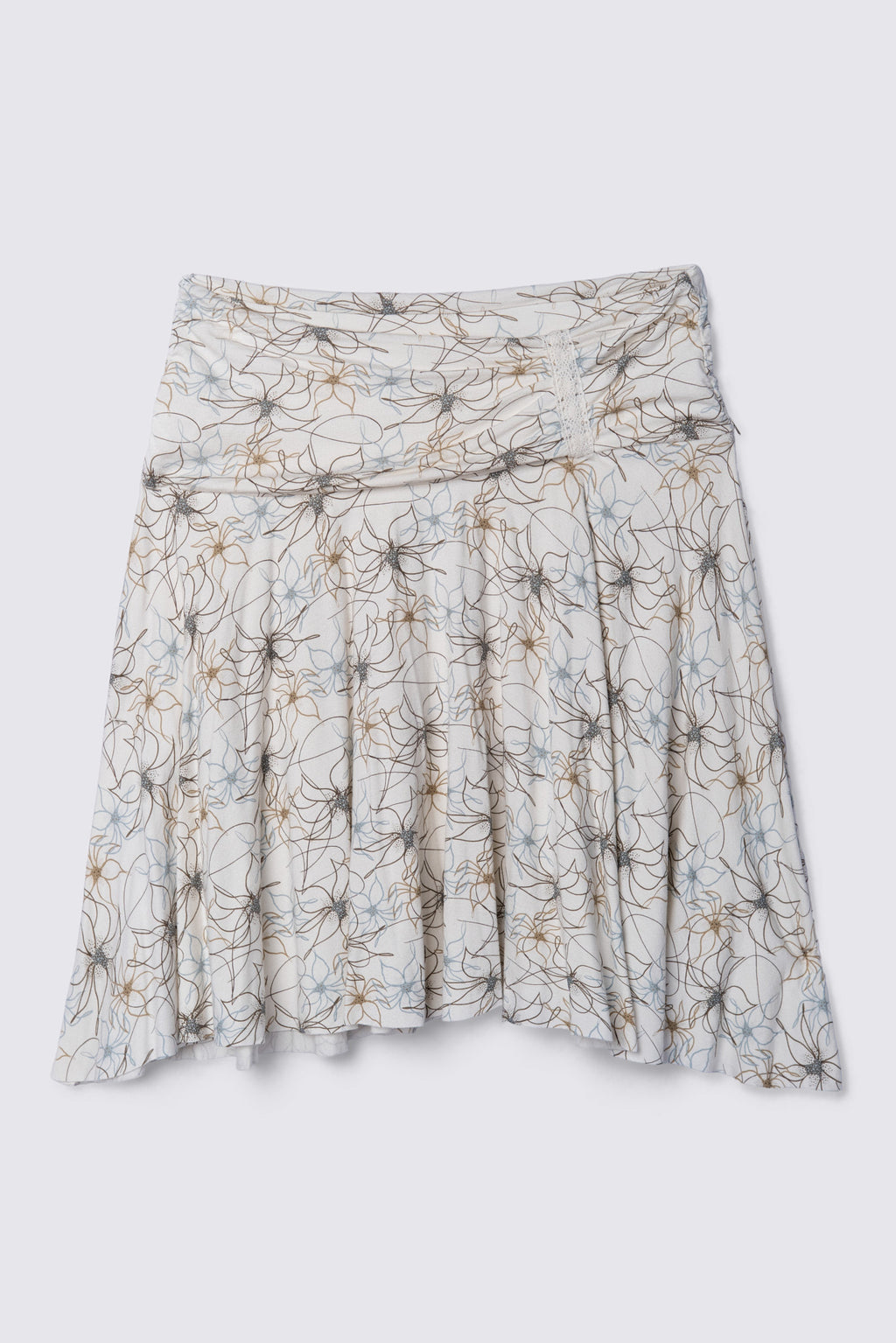 Y2K Fossil Asymmetric Lace Trim Jersey Skirt