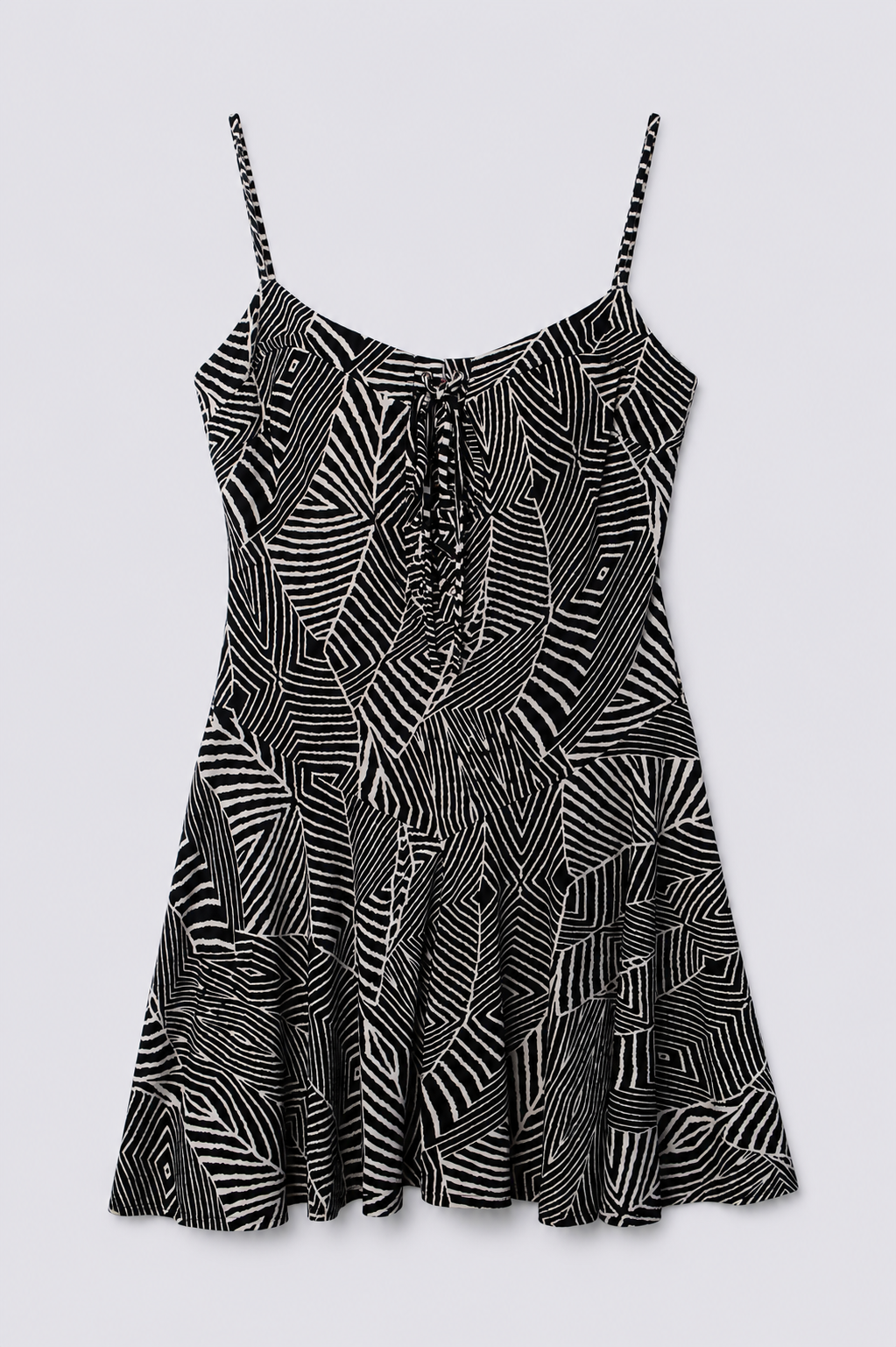 2010s Graphic Print Laceup Mini Dress