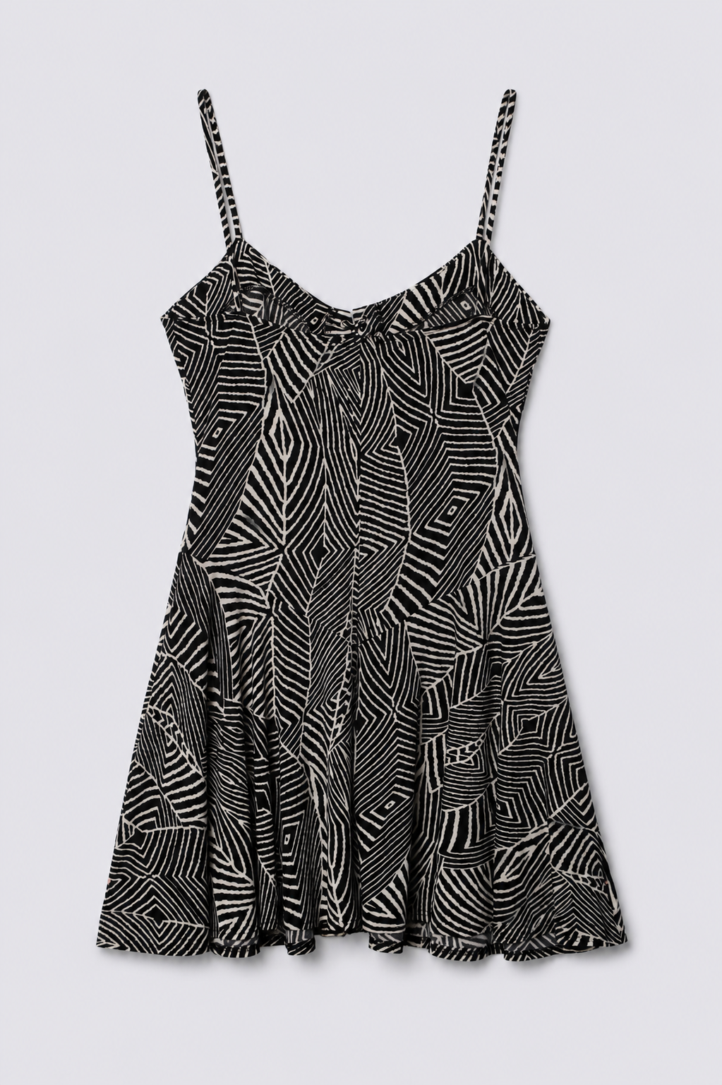 2010s Graphic Print Laceup Mini Dress
