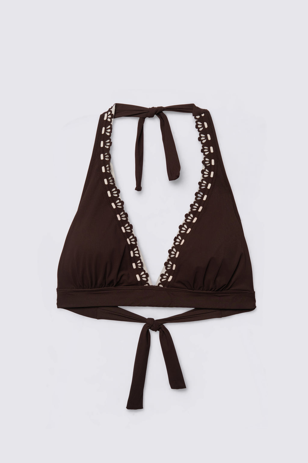 Y2K Lasercut Lace Halter Bikini Top
