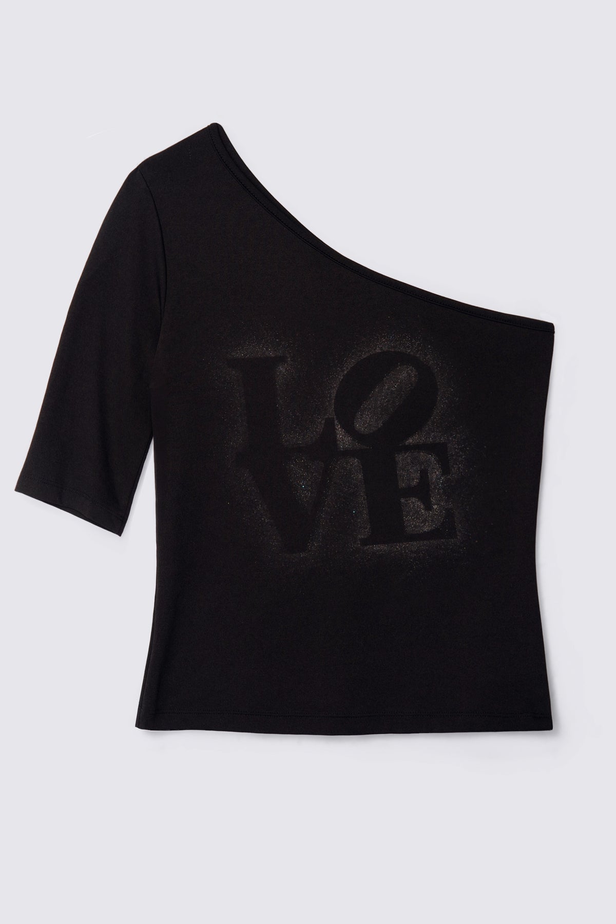 Y2K Hipwear Glitter Love One Shoulder Top