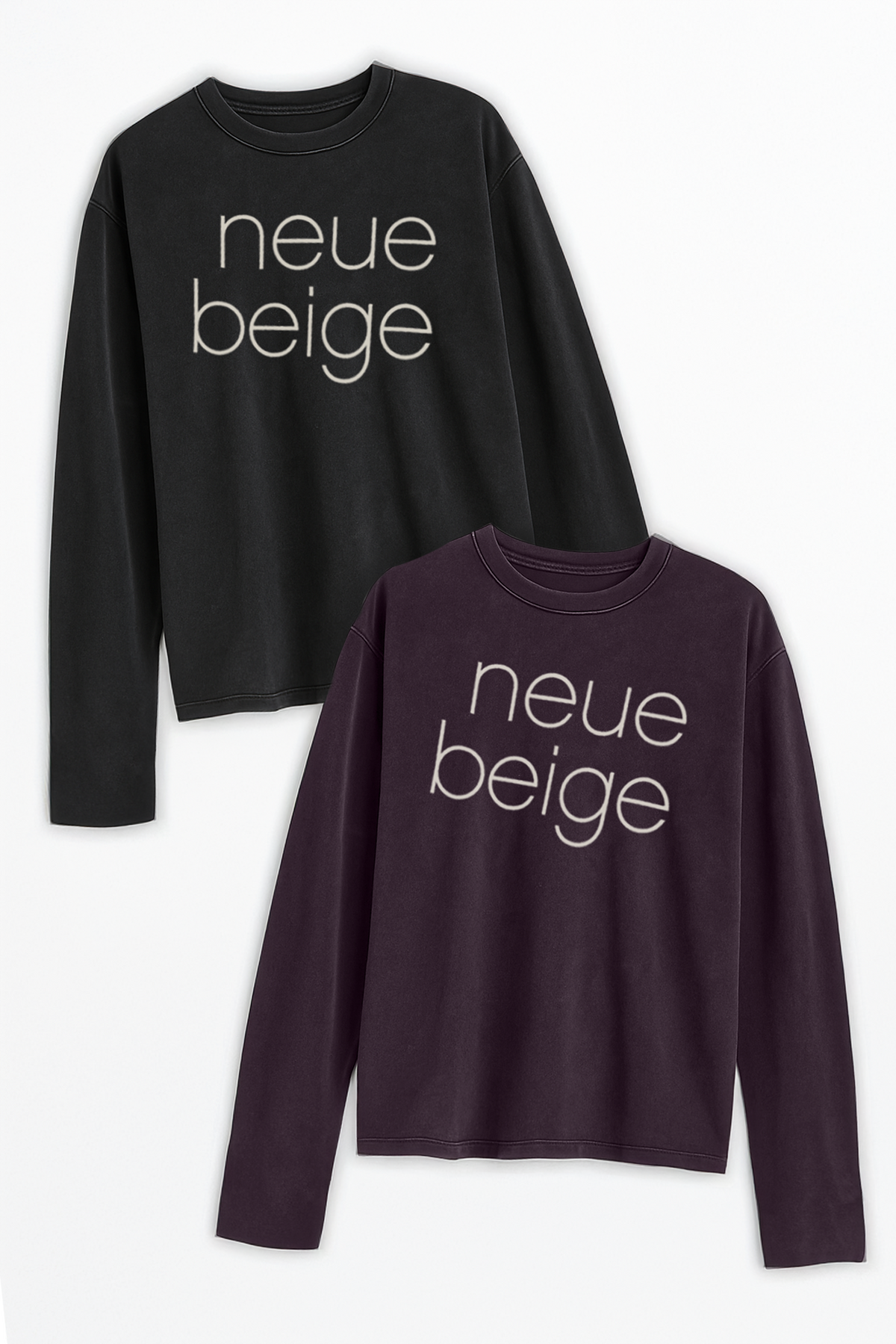 Neue Beige Boyfriend Long Sleeve Tee