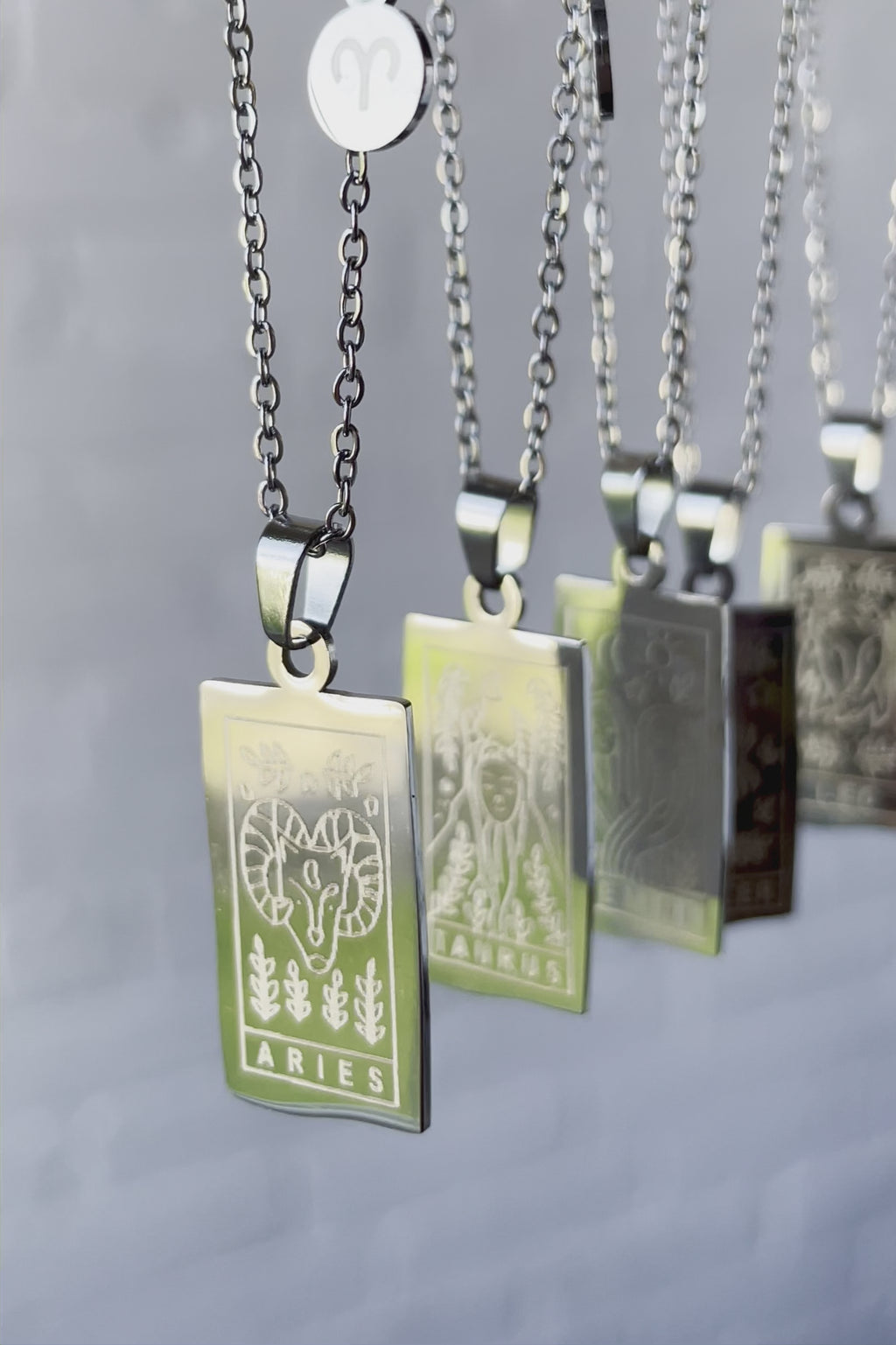 Zodiac Card Pendant Necklace