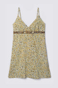 Y2K Split Cotton Babydoll Mini Dress