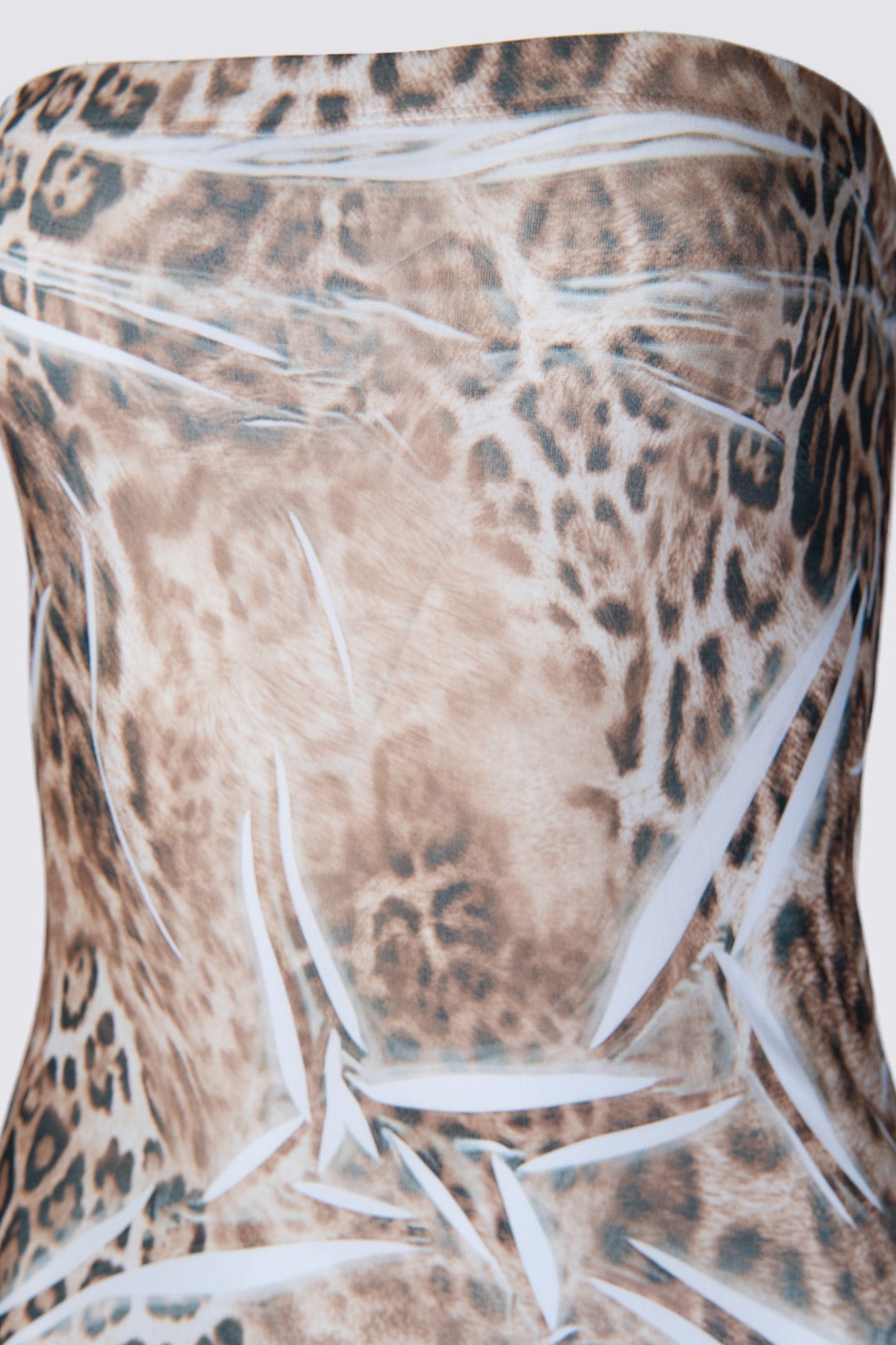 Y2K Leopard Sublimation Print Strapless Mini Dress