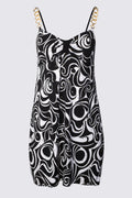Y2K Wet Seal Chain Strap Bubble Mini Dress
