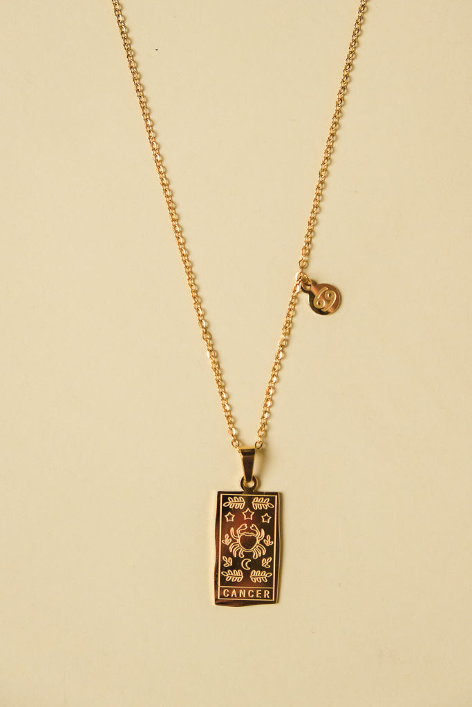 Zodiac Card Pendant Necklace