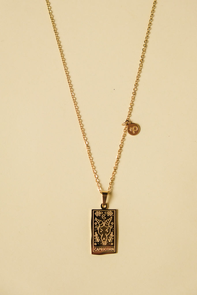 Zodiac Card Pendant Necklace