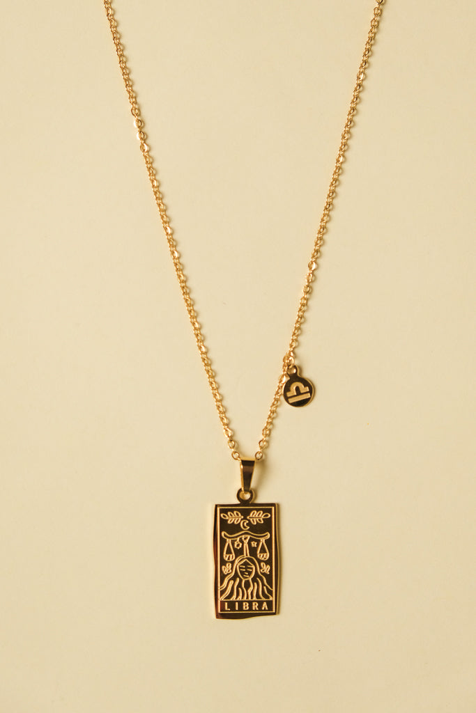 Zodiac Card Pendant Necklace