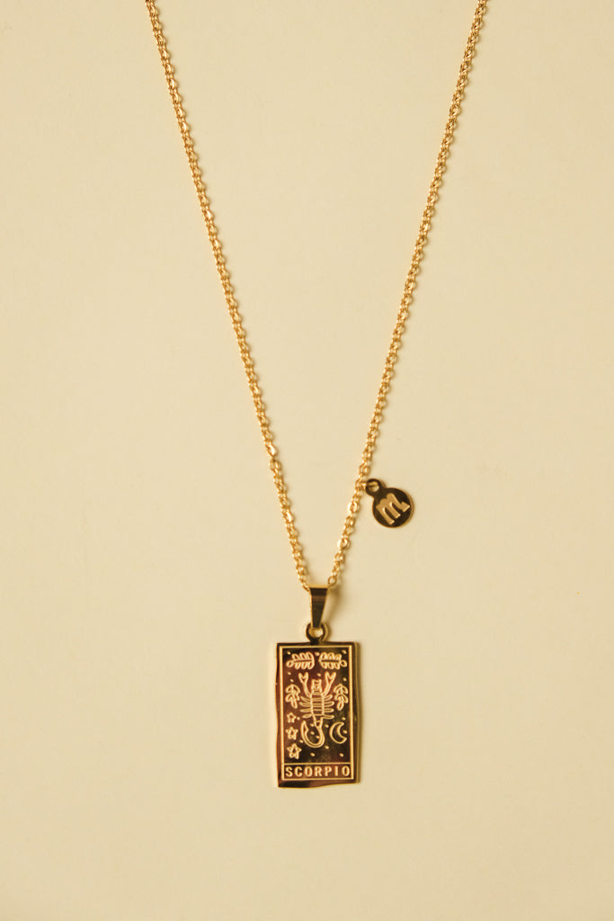 Zodiac Card Pendant Necklace