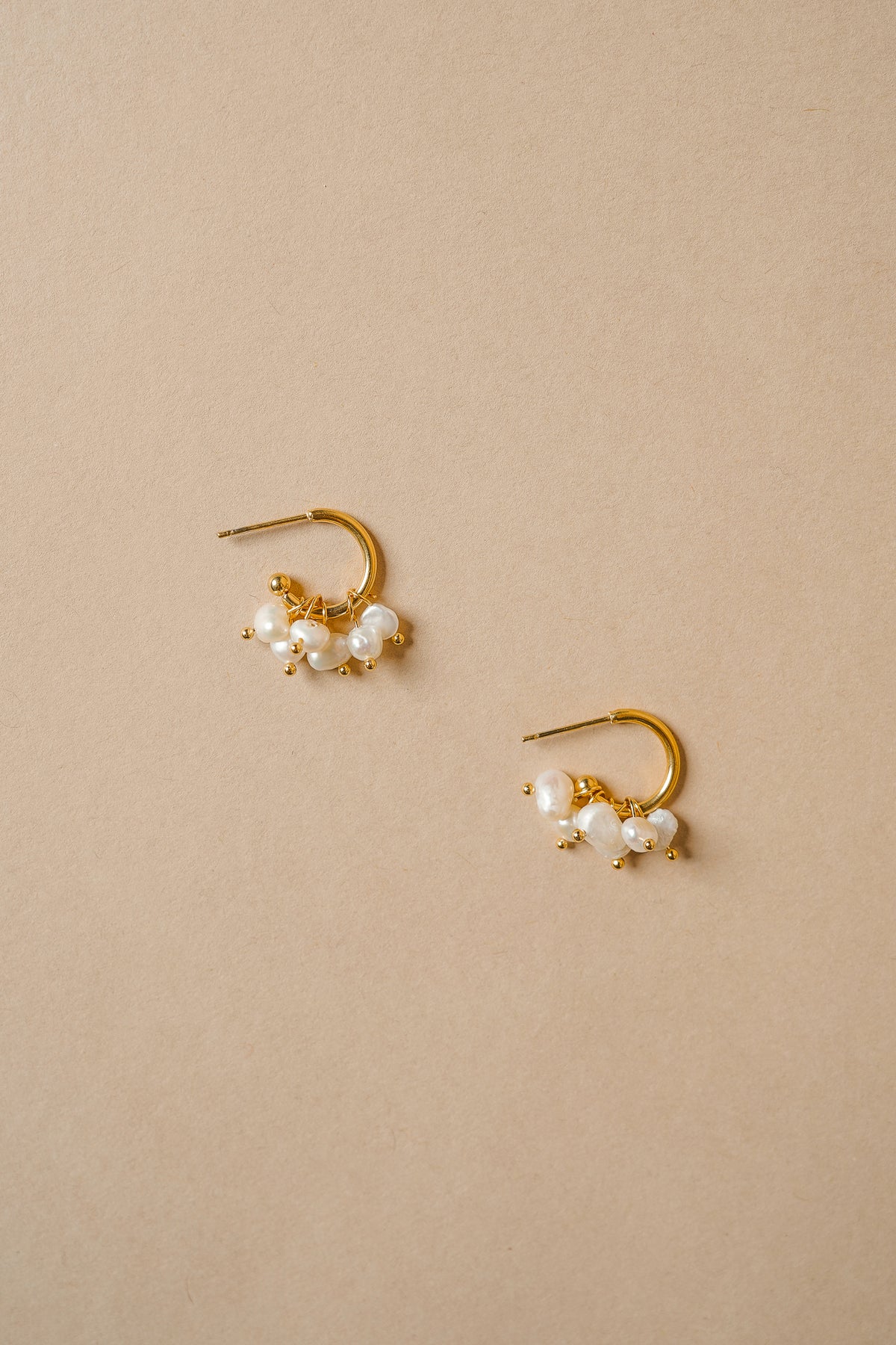 Pearl Cluster Mini Hoops