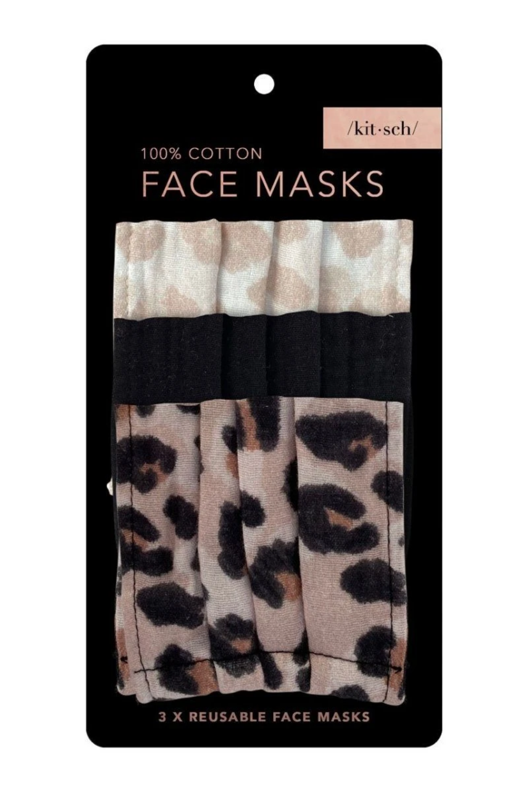Kitsch Three-Piece Cotton Face Mask Set